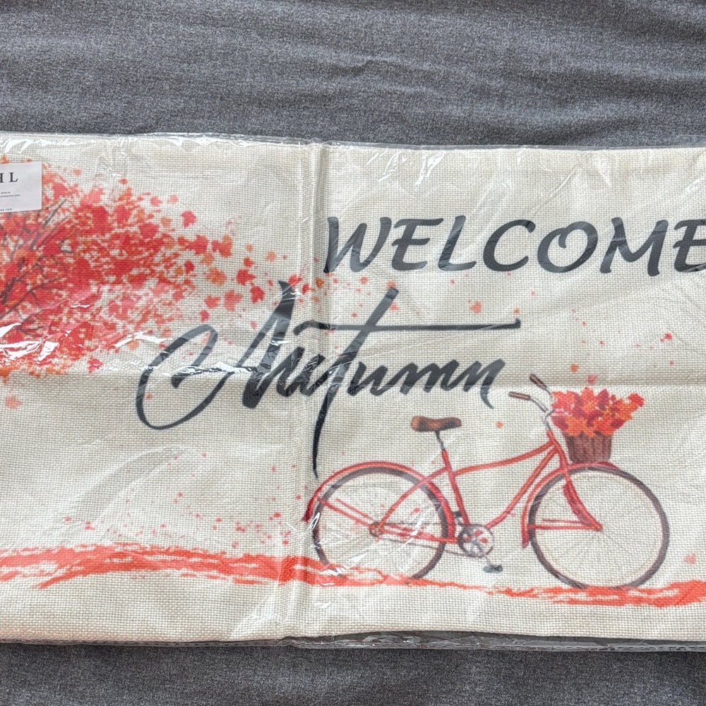 Welcome Autumn pillowcase with Bicycle Design Fall Home Decor